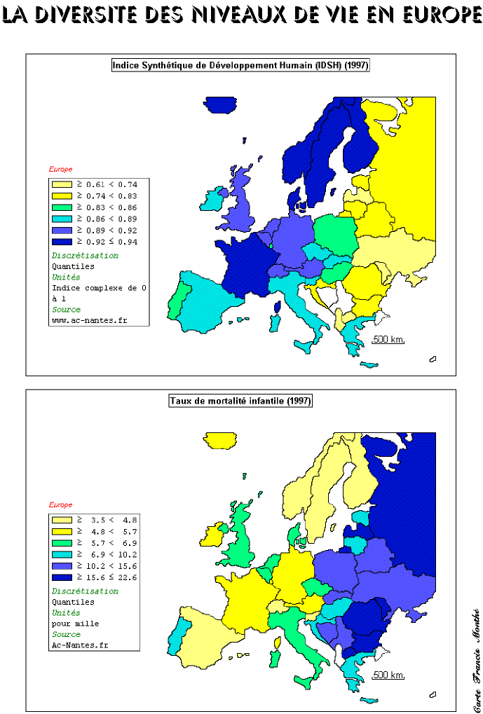 Diversite de niveaux de vie en Europe